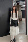 Marc Le Bihan 2502 colorblock skirt France Handmade MLB-2502-HEIBAI Black and white